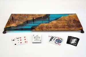 River Cribbage Board w/ Cards